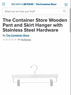 15 pack - The Container Store - Wooden Pant & Skirt Hanger w/ Stainless Steel